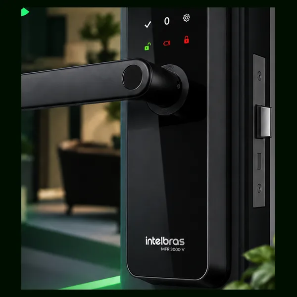 Fechadura digital de embutir Intelbras MFR 3000 V com maçaneta